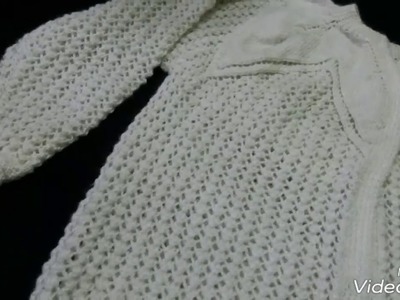 Single colour ladies cardigan knitting design #11