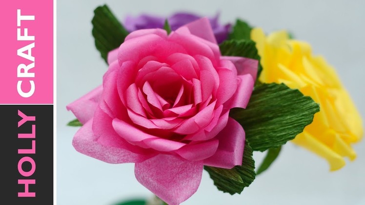 Tissue Paper Flowers How To - Realistic Roses