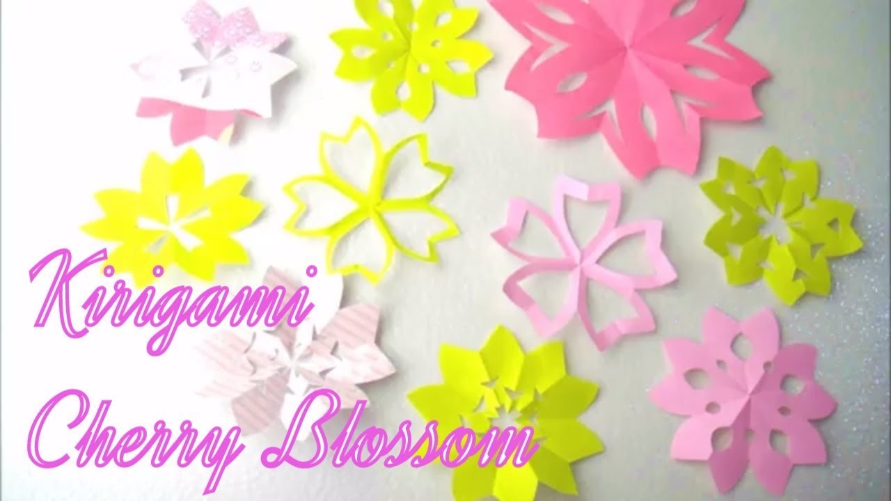 折り紙 桜 作り方 切り紙 Part 1 Origami Cherry Blossom Kirigami Paper Craft Flower
