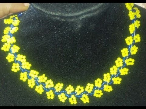 Tutorial on how to make this beaded yellow and blue leaves