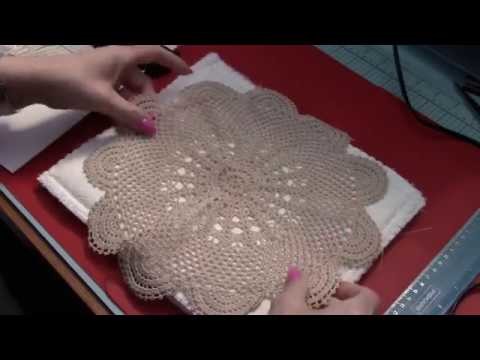 Tutorial Part 1. How to make a fabric and lace doily album!