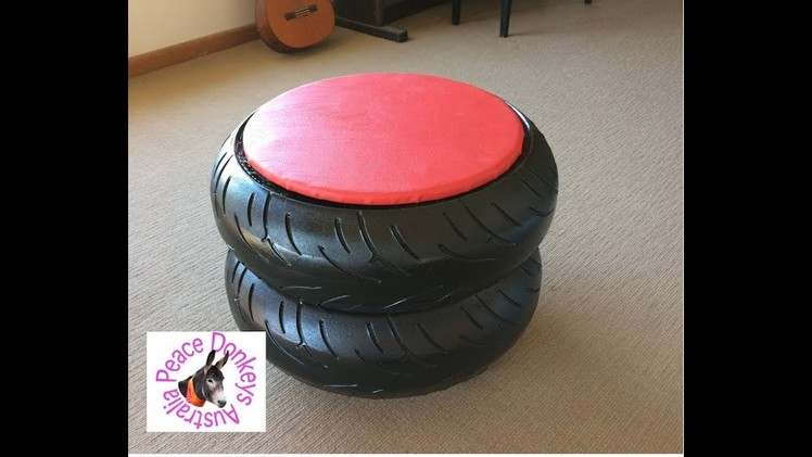 Upcycled tyre seat - how to make a stool.seat from old tyres