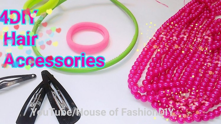 4 DIY|| Hair Accessories for Kids Using Pearls At Home.Hair Bands.Hair Bow. !