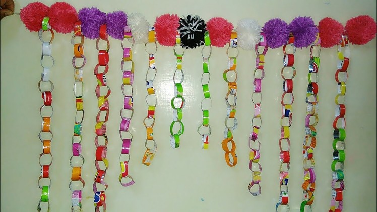 Best Out Of Waste Material Crafts For Decoration.Creative Art.DIY DOOR TORAN HANGING