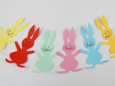 Bunnies Easter garland DIY papercraft bunny Osterhasen Girlande