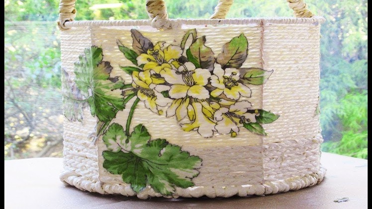Decoupage with Fabric over a basket DIY Adult Easter basket