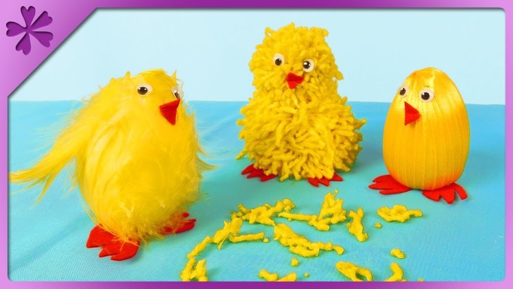 DIY 3 ways to make the chicks, out of ribbon, yarn, feathers (ENG Subtitles) - Speed up #470