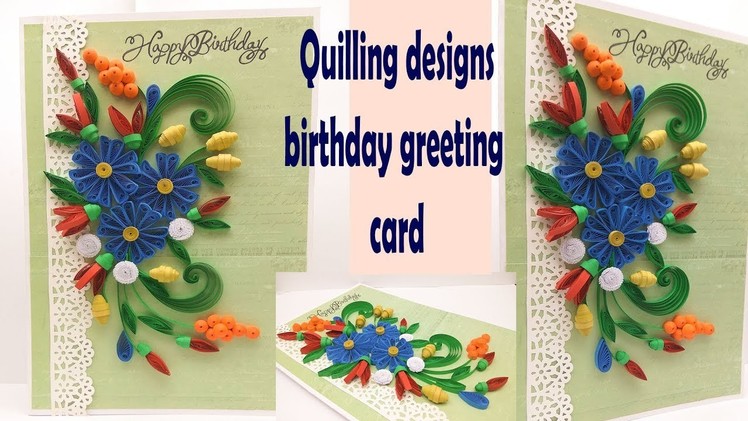 Diy birthday card | handmade greeting card | pop up card | Quilling designs | Magic Quill