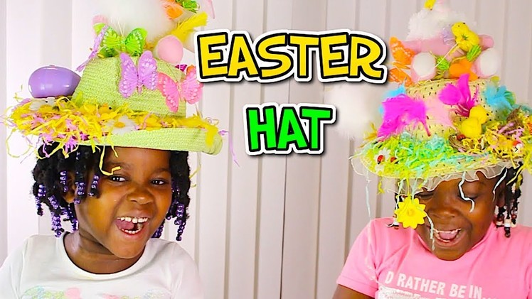 DIY BUNNY EASTER HAT CHALLENGE With Easter Eggs | Kids Easter Crafts