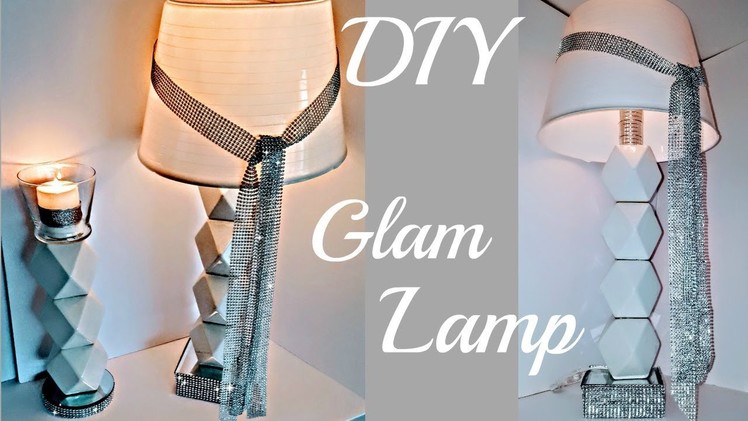 DIY DOLLAR TREE GLAM Lamp & Matching Candle Holder