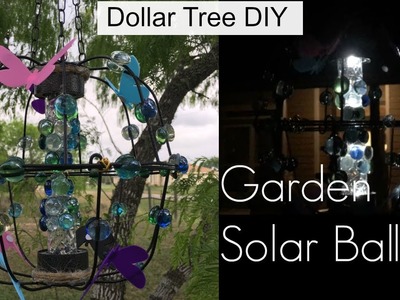 DIY Dollar Tree HANGING GARDEN SOLAR BALL | Beautiful Yard Decor