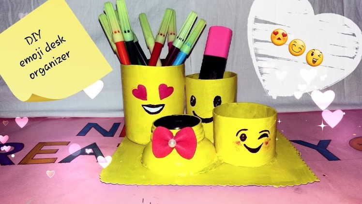 DIY Emoji Desk Organizer. Emoji Pencil Holder DIY