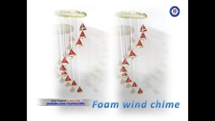 DIY Foam sheet wind chime|Room decor ideas|Glitter foam kids crafts