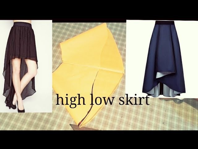 DIY.High low skirt drafting and cutting