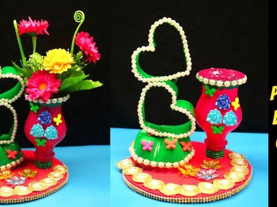 DIY - How to Plastic sprite bottle is turned into showpiece - Make flower vase from plastic bottle