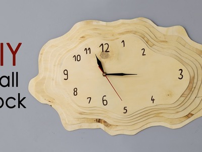 DIY Layered Plywood Wall Clock with a Tree Ring Shape