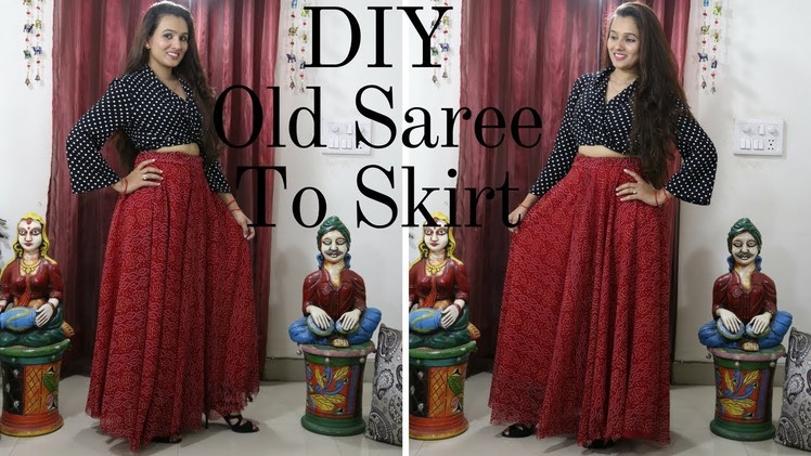 DIY | Make Multi Purpose Long Skirt From Old Saree