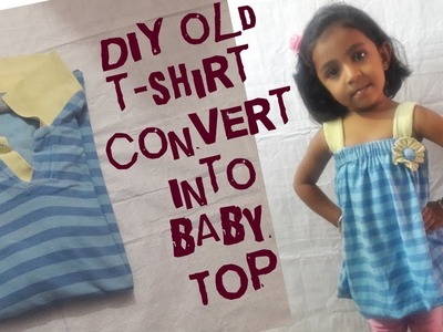 Diy old t-shirt convert into baby balloon top | baby top |