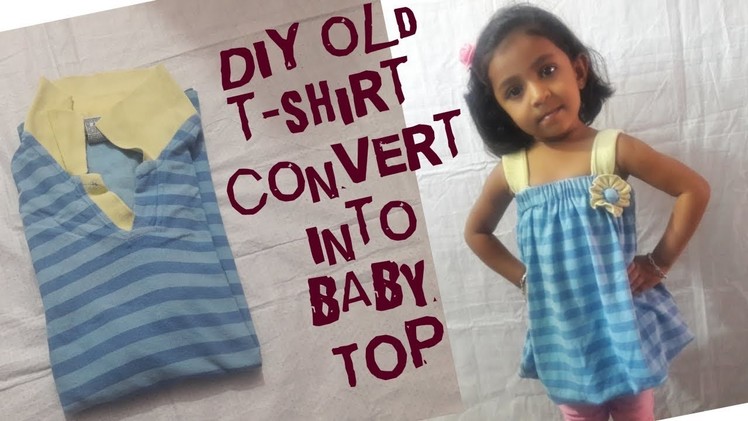 Diy old t-shirt convert into baby balloon top | baby top |