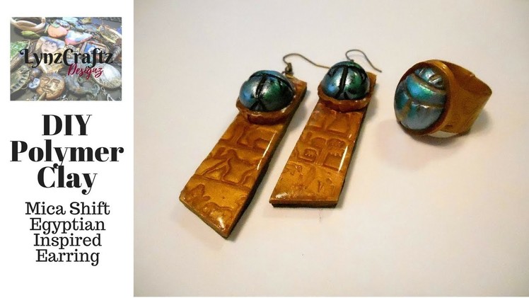 DIY Polymer Clay Egyptian Inspired Mica Shift Earrings