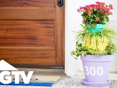 DIY Stacked House Number Planter - HGTV Happy