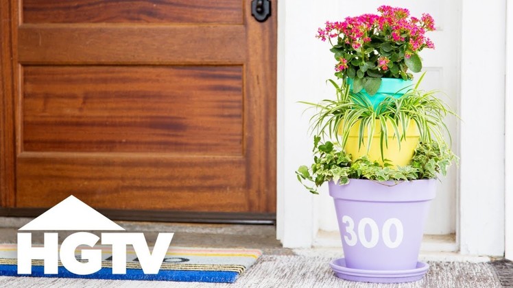 DIY Stacked House Number Planter - HGTV Happy