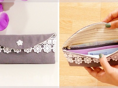 DIY Wallet with Inside Zippered Compartment from Fabric Scraps
