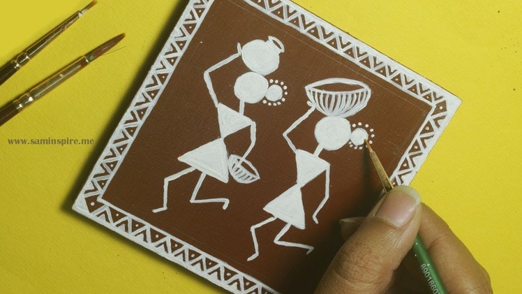 DIY Warli Art Coaster | Saminspire
