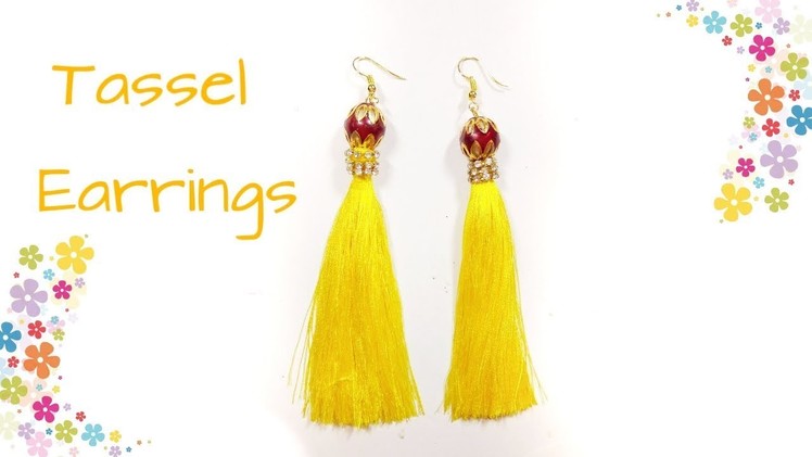 DIY Yellow Tassel Earrings| Silk Thread Tassel Earrings by Miss. Artofy