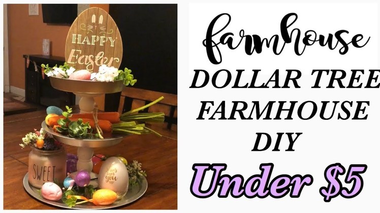 Dollar Tree FARMHOUSE DIY! 3 Tier Stand! Under $5