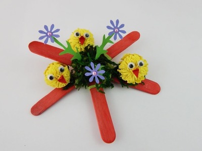 Easter decoration chicks DIY papercraft quilling chick Osterdekoration quilling Kücken