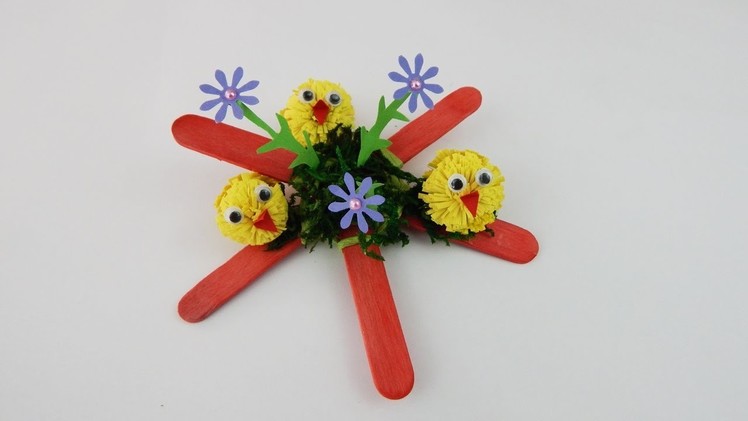 Easter decoration chicks DIY papercraft quilling chick Osterdekoration quilling Kücken