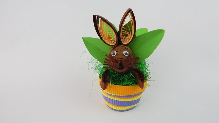 Easter decoration Easter bunny DIY quilling bunny in a pot Osterhase