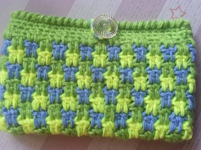 How to Crochet A Phone Pouch (Deckered Double Crochet)