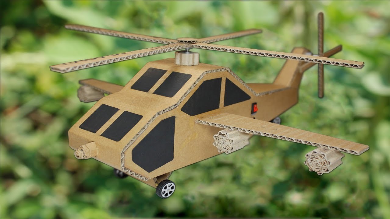 How to Make a Helicopter (AH64 Apache) Cardboard Airplane DIY