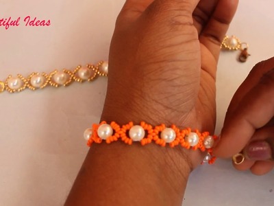 How to Make  Elegant Beaded Bracelet.Friendship Bands.Pearl Designer & Beads Bracelets at Home.DIY