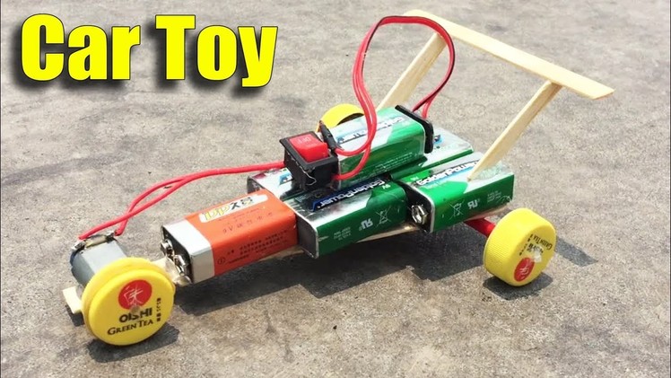 How to Make Mini Car Toy From Old Battery DIY at Home - Life Hacks