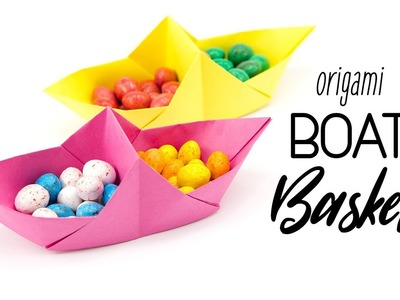 Origami Boat Basket Tutorial - Double Sectioned Box - Paper Kawaii