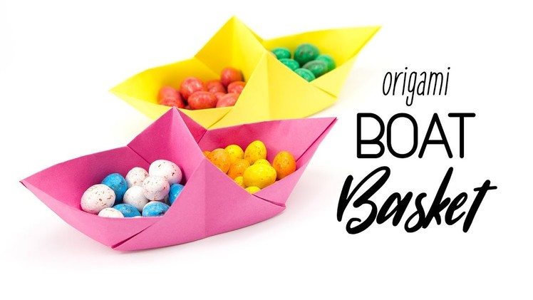 Origami Boat Basket Tutorial - Double Sectioned Box - Paper Kawaii