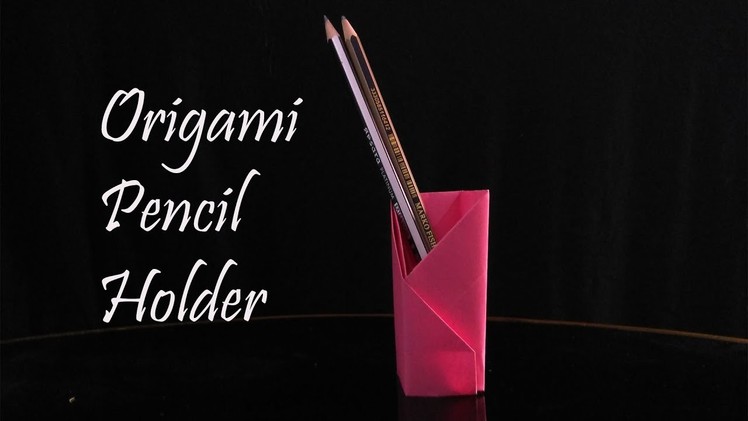 Origami Pencil Holder making video easy with a4 colour paper