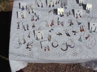 PART 1. . BEAD EARRINGS. I made these with swarovski crystal beads.