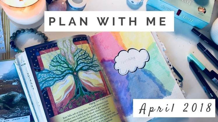 PLAN WITH ME | April  2018 Witchy Bullet Journal Set Up Rainbow Theme
