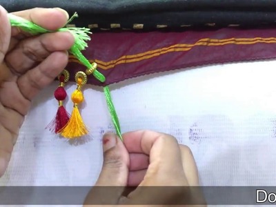 Saree Kuchu using beads and crystals I Saree gonde design I saree tassels