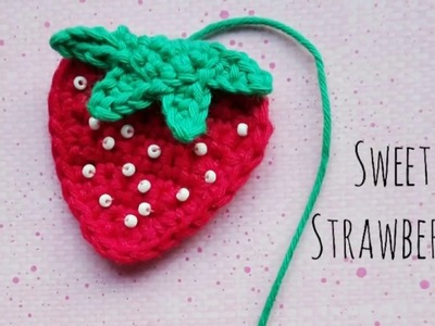 Strawberry Applique Crochet, Erdbeeren Applikation Häkeln
