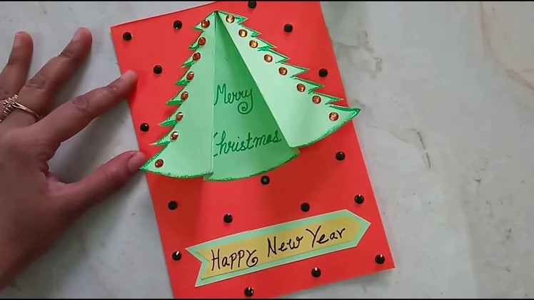 3D Paper Fold Christmas Tree Card Making Idea | How To | CraftLas