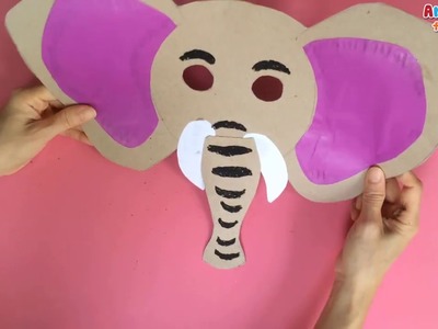 Animals mask for kids | How to make a elephant mask | How to draw halloween | Art for kids