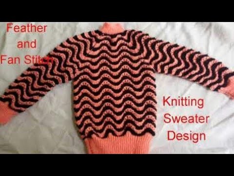 || Baby sweater design || made with "Feather and Fan Stitch" || Knitting Sweater Design