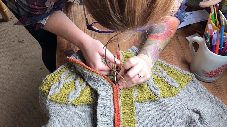 Crazy Woman Cuts Knitting In Half aka Steeking
