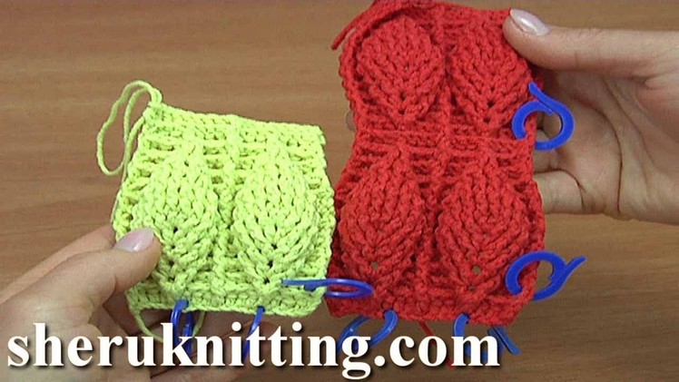 Crochet Leaf Stitch Pattern Tutorial 5