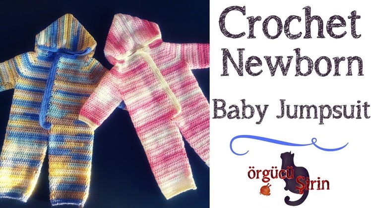 Crochet Newborn Baby Jumpsuit. Sleeper